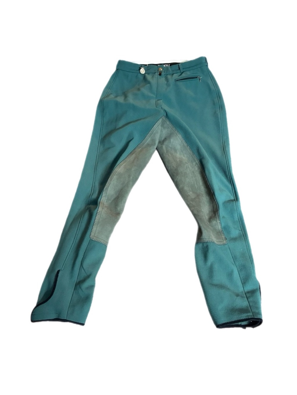 Pikeur Malisha Contrast Fullseat Equestrian Breeches Petrol Green Suede Patches